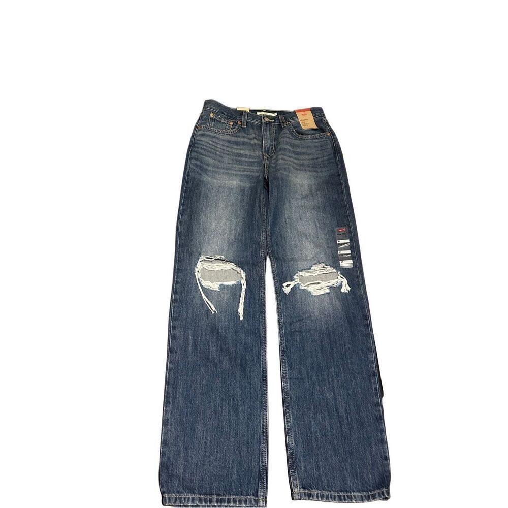 Levi’s Distressed Low Pro Straight Leg MidRise Relaxed Hip Thigh Women’s Size 27